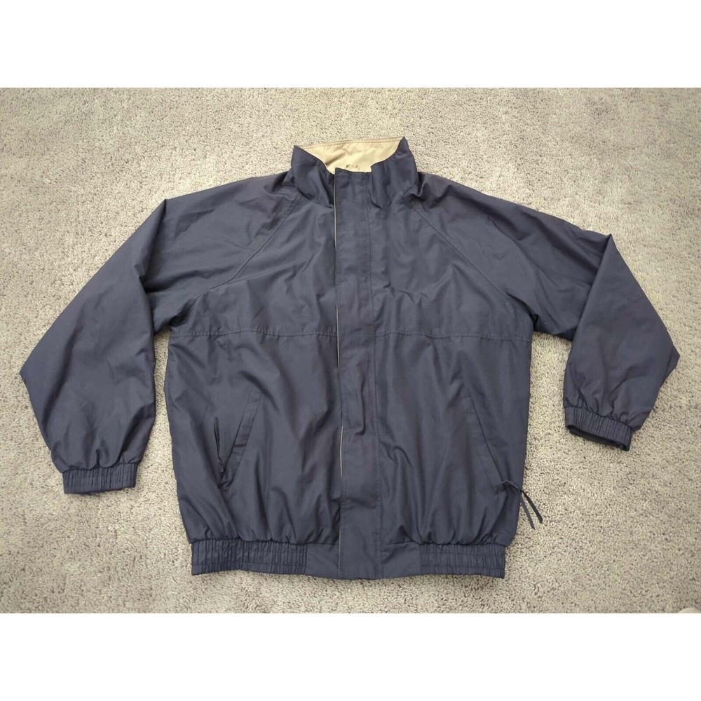 Vintage Intech Full Zip Jacket Mens XL‎ Black Windbreaker Pockets Made in Taiwan